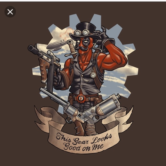 Steampunk Deadpool tee - Picture 2 of 3